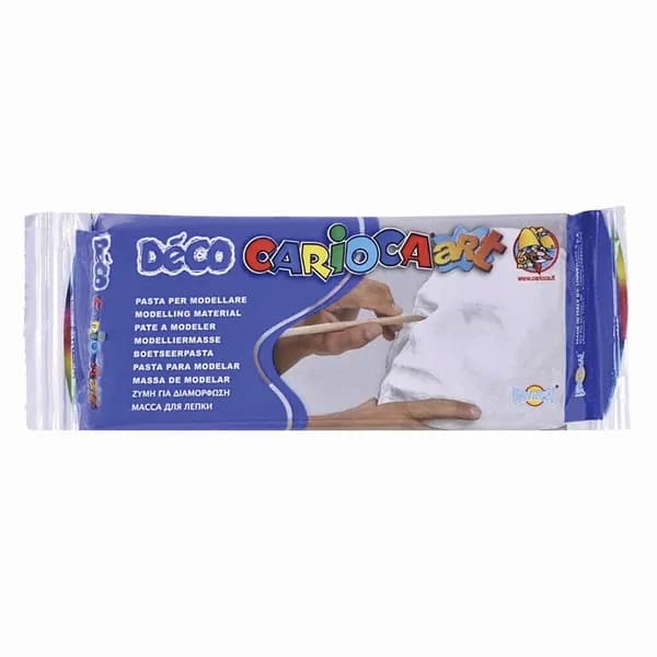 Пластичная масса для моделирования и лепки Carioca DECO, 500гр, отвердевающая, белая (30996/31)