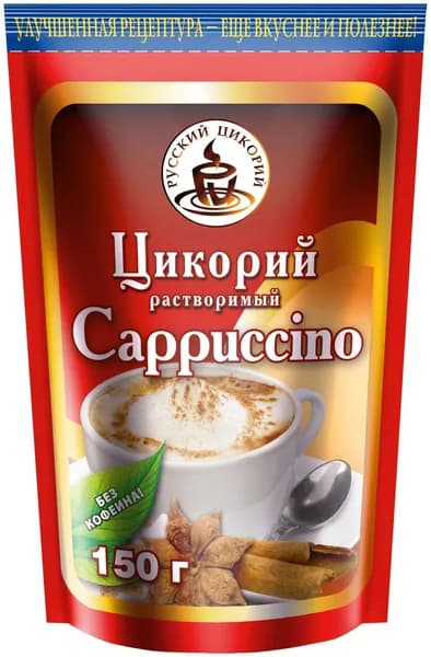 Цикорий растворимый Русский цикорий Капучино порошкообразный на фруктозе, 150 г