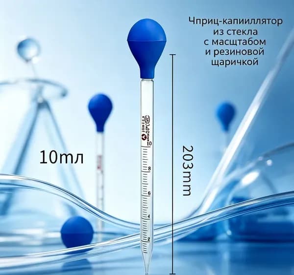 Пипетка мерная для внесения жидких удобрений и добавок в аквариум, 10 мл.