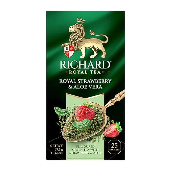 Чай зеленый Richard Royal Strawberry&Aloe Vera клубника алоэ 25пак