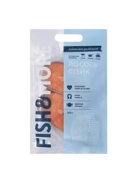 Лосось Fish & More замороженный с кожей стейк 500 г