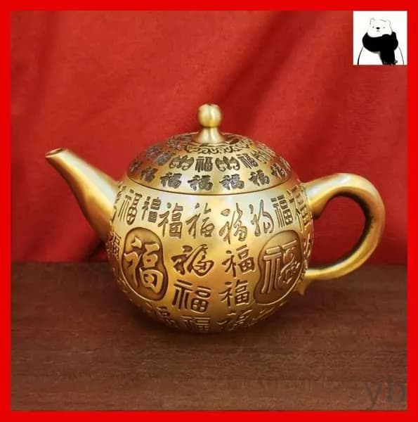 Чайник винтажный , Коллекционный чайник , бронзовый