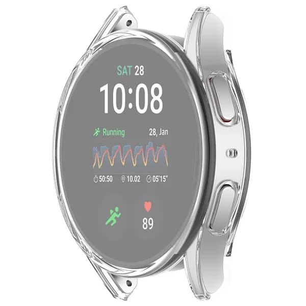 прозрачный чехол для Samsung Galaxy Watch 7 44 мм из мягкого TPU с полной защитой