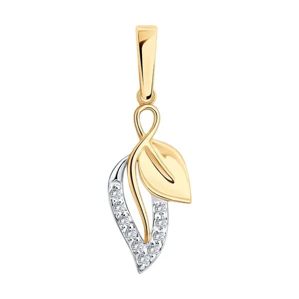 Золотая подвеска DIAMANT-ONLINE с фианитом 585 пробы