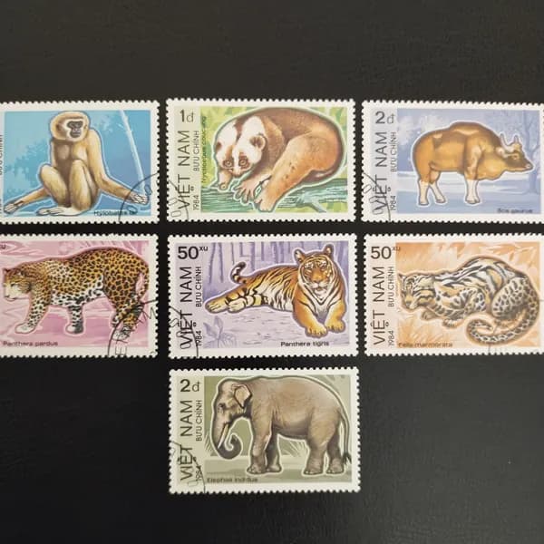 Марки серия Фауна, животные Вьетнам. Полная серия MNH.