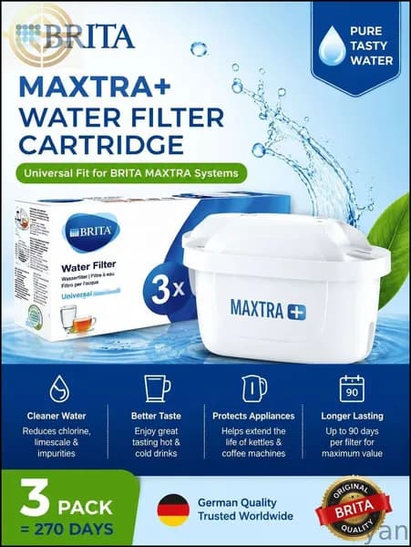 Фильтры BRITA MAXTRA 3 шт., для чистой и безопасной воды надолго