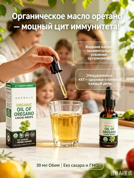 Органическое масло орегано в каплях, витаминно-минеральный комплекс спортивный-OR30, натуральная пищевая добавка для иммунитета и поддержки пищеварения