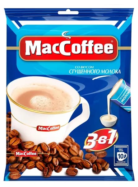 Кофейный напиток MacCoffee 3 в 1, сгущенное молоко, 10 шт х 20 г