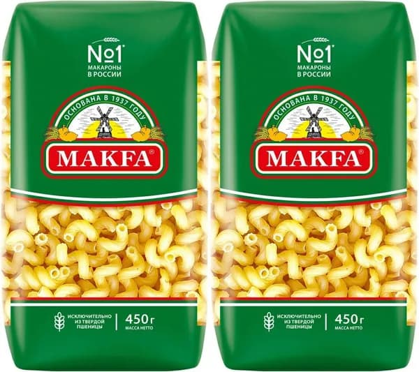 Макаронные изделия Makfa Витки, комплект: 2 упаковки по 450 г