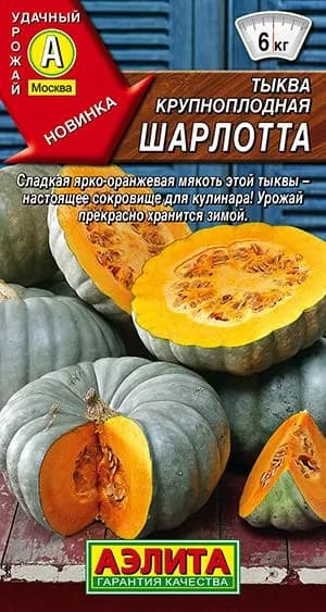 Семена Тыква крупноплодная Шарлотта (2г) - Аэлита. Сладкая, для зимнего хранения, богатая каротином