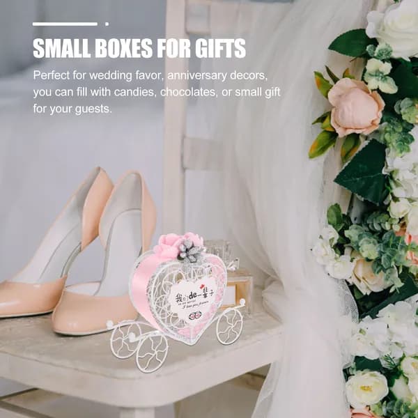 Коробка из жести в форме сердечной кареты для подарков на свадьбу