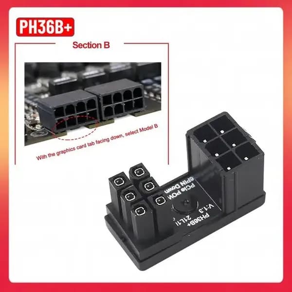 ATX 6pin/поворот 180* RVS/В+