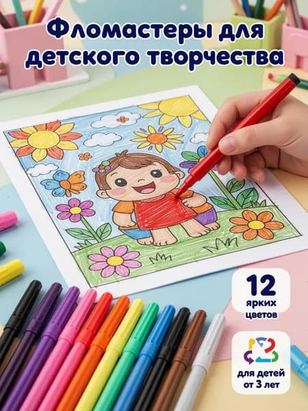 Набор фломастеров, 12 шт.