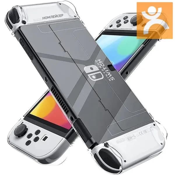 Закрепляемый прозрачный чехол для Nintendo Switch OLED, жесткий защитный чехол для ПК, совместимый с консолью Switch OLED и JoyCon