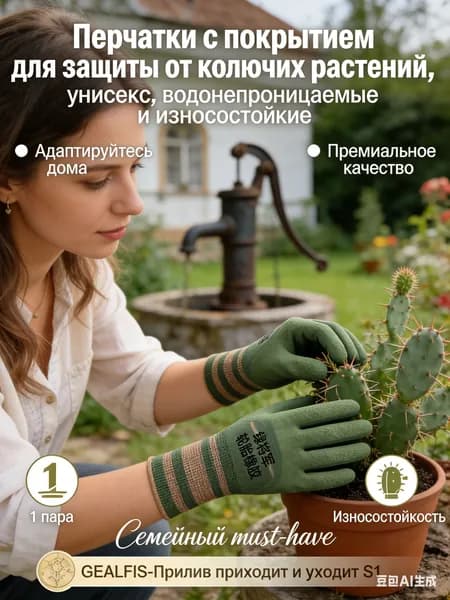 Надежные перчатки от колючек, унисекс, водонепроницаемые и износостойкие для домашних работ