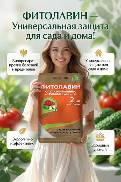 Биопрепарат Фито лавин 2 мл от болезней и гнилей растений для томатов и огурцов