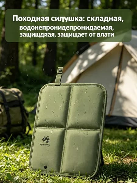 Складной портативный коврик для сидения, непромокаемый, для кемпинга и походов, в развернутом виде 38 28 1 см