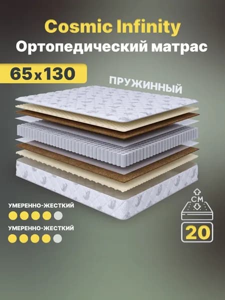 Матрас 65х130 Infinity пружинный на кровать ортопедический
