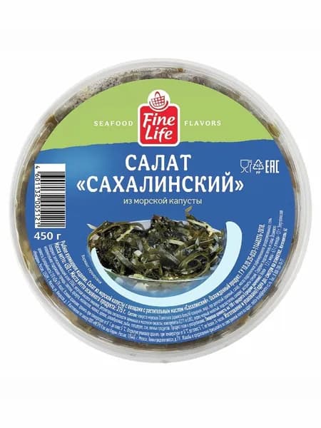 Fine Life Салат из морской капусты сахалинский, 450г
