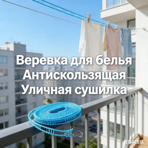 XYHK Веревка бельевая 10 м полипропиленовая 1 шт лазурный