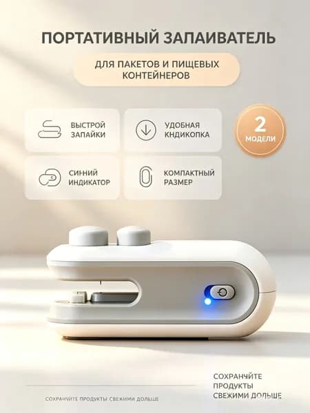 Мини-запайщик пакетов ручной, портативный термозапайщик для пластиковых пакетов и снеков