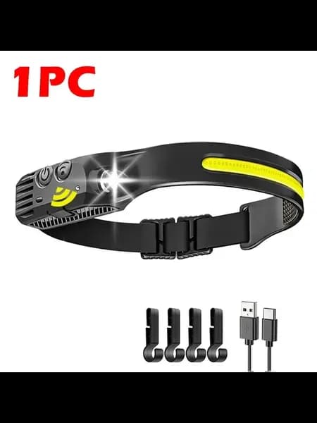 Налобный фонарь LED COB T065 1PC с крюками
