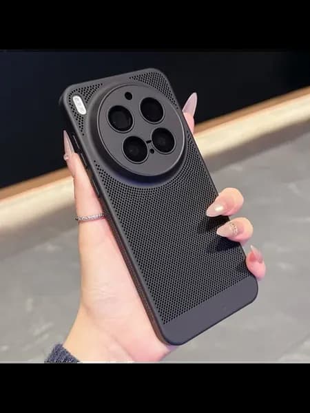 Черный противоударный чехол vivo X100 с сеткой