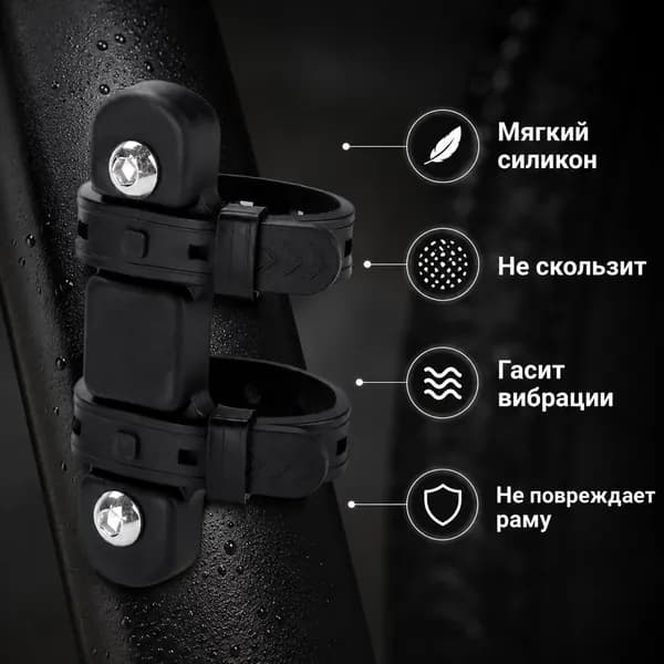 Силиконовое переходное основание для велосипедного держателя бутылок, монтаж без сверления, регулируемые ремни для крепления на руль велосипеда
