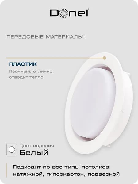 Светильник встраиваемый потолочный, GX53, спот Donel GX53, DN04005R1W, без лампы