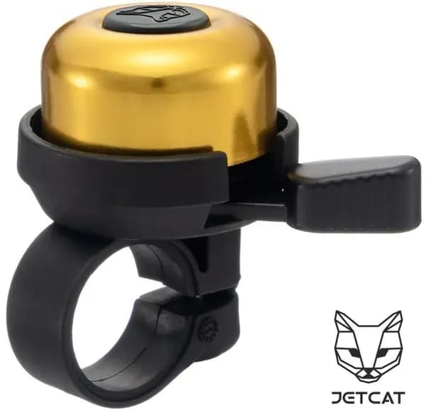 Звонок для велосипеда JETCAT JETBELL 40 Чёрный/Золотой беговела самоката механический маленький