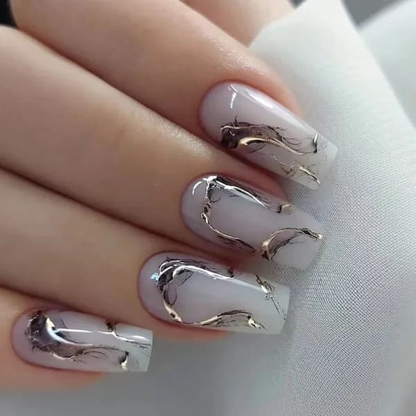 Накладные Ногти С Дизайном ( 24 Типсы + Клей )(шоколадный)