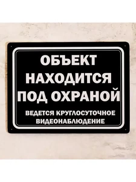 Табличка Объект под Охраной, 20х30 см