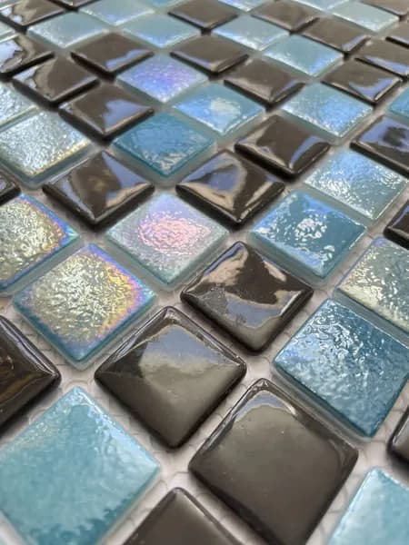 Плитка мозаика из стекла, 1 шт, лист 32х32 см, чип 25х25 мм, T-466 Zetoglass