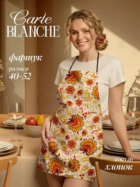 Фартук кухонный  1шт, рис. 33403-1 Хохлома