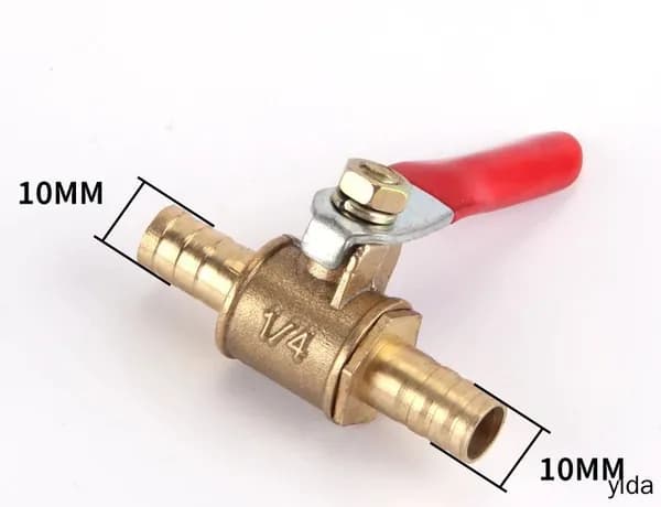 10mm Латунный шаровой клапан . масла, воздуха, газа, топливной линии, мини шаровой клапан, латунный соединитель шланга. ручка ,1 шт