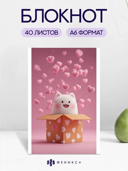 Блокнот в клетку А6 Феникс+, 40 листов, мягкий переплёт на скобе