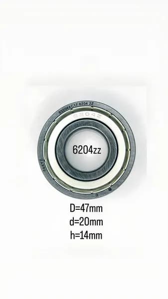 Подшипник 6204 ZZ (80204) 20*47*14мм, железная заглушка (вн.диаметр 20мм, наруж диам 47мм, ширина 14 мм)