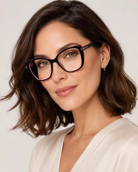 Очки корригирующие женские для зрения в прочной пластиковой оправе Fashion Flow -5.00