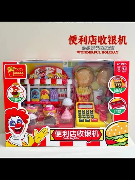 Игрушечная касса с набором десертов для детей