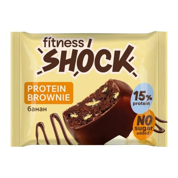 Пирожное протеиновое Fitness Shock Брауни банановый глазированное 50г