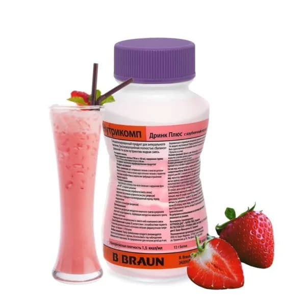 Нутрикомп Дринк Плюс B.Braun, со вкусом клубники, 1штх 200мл.
