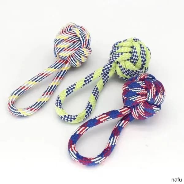 Игрушки из хлопчатобумажной веревки, устойчивые к укусам коренных зубов собак, игрушки для маленьких и средних собак с узлами