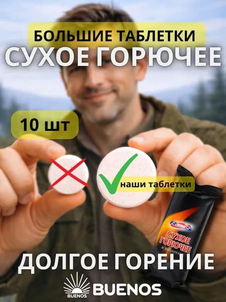 Сухое горючее в таблетках, 10 штук
