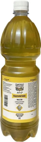 Подсолнечное масло, 100% натуральное, Сыродавленное, "Солнечный дар", 1000 мл.
