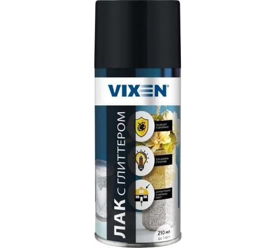 Лак с глиттером Серебро 210 мл аэрозоль VIXEN VX24016