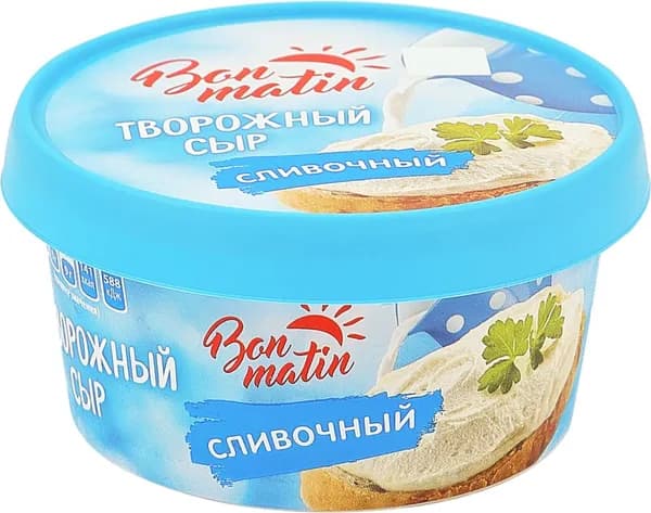 Сыр творожный BON MATIN Сливочный 30%, без змж 130г, 130г 5 шт.