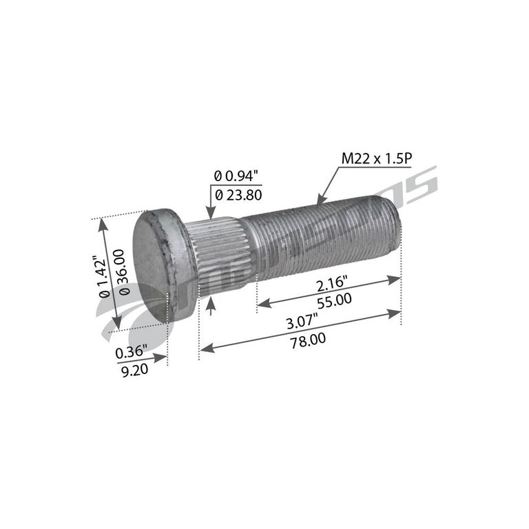 Шпилька колеса для Рор арт 780197 MANSONS
