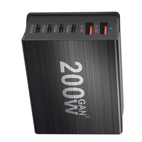200W USB-C зарядное устройство с PD для ноутбуков и телефонов, EU