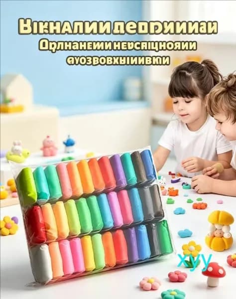 Воздушный пластилин для лепки36 штук / легкий пластилин мягкий для малышей / набор для лепки