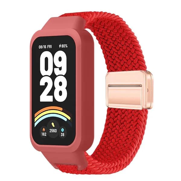 Нейлоновый плетеный ремешок для Xiaomi Band 9Active, дышащий спортивный ремешок для Redmi Band 3, Магнитная застежка